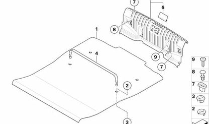 Tapa pasador cierre maletero OEM 51479127966 para BMW E82, E88. Original BMW.