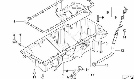 Oil pan for BMW X3 E83, E83N (OEM 11137806220). Genuine BMW
