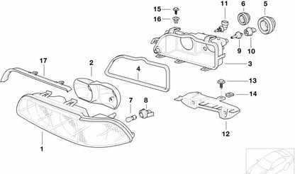 Portalámparas para BMW Serie 5 E39 (OEM 63128369219). Original BMW