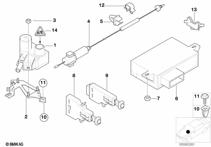 Leitungshalter per BMW E82, E87, E88, E39, E65, E66, E84, E89 (OEM 6113138727). BMW originale.