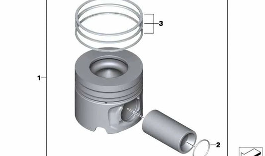 Kit de reparo de anel de pistão para BMW F20, F21, E90N, E91N, F30, F31, F34, F36, E84 e MINI R55N, R56N, R57N, R58, R59, R60, R61 (OEM 11257812630). BMW original