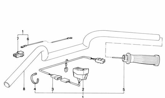 Manillar calefactado elevado cromado OEM 32711456143 para BMW motos K100, K75, K75 RT. Original BMW Motorrad.