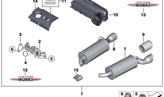 Cotovelo de escape OEM 11627593149 para MINI R55, R56, R57, R58, R59, R60, R61. MINI originais.