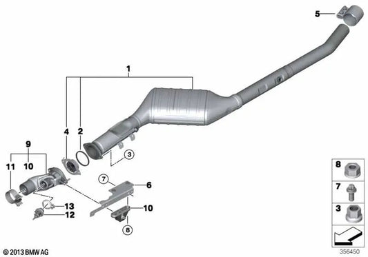 Tubo frontal para BMW X5 F15 (OEM 18308517203). BMW original