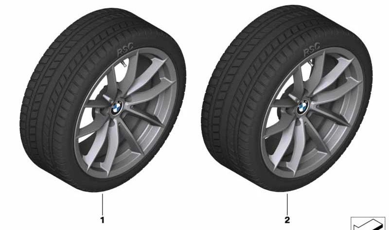 Llanta completa de invierno con RDC y neumático de invierno para BMW G29. Original BMW.