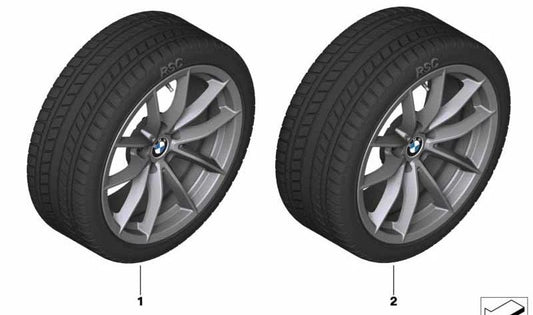 Llanta completa de invierno con RDC y neumático de invierno para BMW G29. Original BMW.