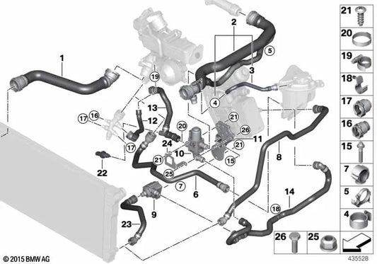 Válvula de mudança para BMW Série 5 F10, F11, X3 F25, X5 F15 (OEM 11538572513). BMW originais.