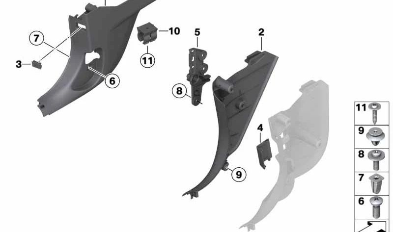 Front right side panel for BMW F32, F33, F82, F83 (OEM 51437315134). Original BMW.