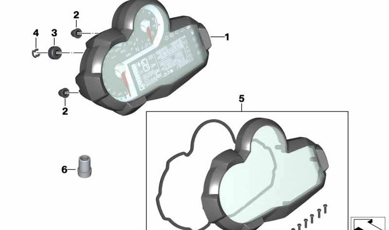 Adapterinstrument Tabelle 62118358244 für Motorrad BMW R 1200 GS, R 1250 GS, R 1200 GS Adventar, R 1250 GS Adventi. Originaler BMW Motorrad.