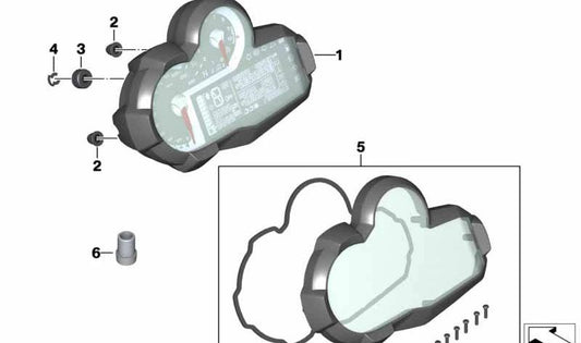 Adaptador cuadro de instrumentos OEM 62118358244 para motos BMW R 1200 GS, R 1250 GS, R 1200 GS Adventure, R 1250 GS Adventure. Original BMW Motorrad.