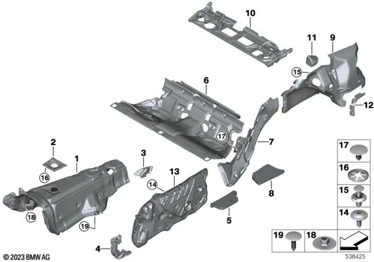 Right Trunk Sound Insulation for BMW G42, G87 (OEM 51489484202). Original BMW