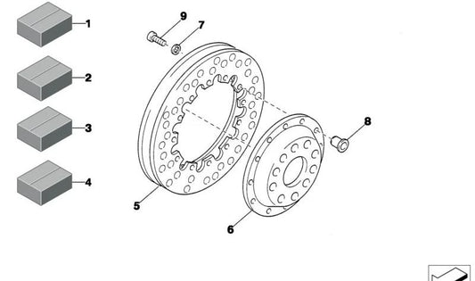 Manica freno OEM 34112484275 per la serie BMW 5 (E60, E61). BMW originale.