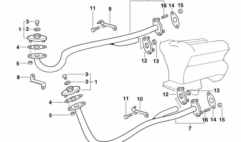Soporte delantero OEM 11721704514 para BMW E38, E31... y más. Original BMW.