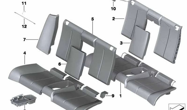 Funda de asiento de cuero OEM 52207327489 para BMW F33. Original BMW.