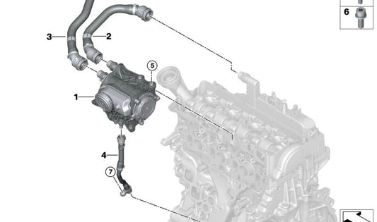 Separador de óleo para BMW F70, U06 Series 5 G60, G61, X1 U11, X2 U10, X3 G45, Mini U25 (OEM 11158470497). BMW original.