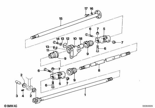 Pasador de cilindro OEM 25112161072 para BMW E30, E34, E36, E46, E83, E85, Z3, Z4. Original BMW.