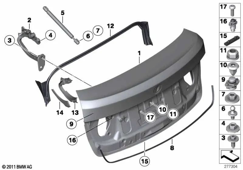 Einstellbarer Stoßdämpfer für die BMW 5 F07 -Serie, F07N (OEM 51247281457). Original BMW
