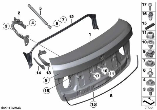 Einstellbarer Stoßdämpfer für die BMW 5 F07 -Serie, F07N (OEM 51247281457). Original BMW