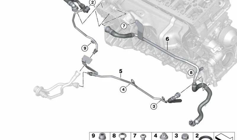 OEM -Kältemittelrohr 11538513832 für BMW F10, F02, F15. Original BMW.