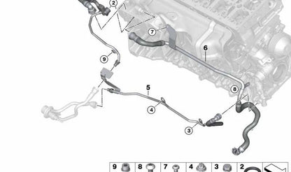OEM -Kältemittelrohr 11538513832 für BMW F10, F02, F15. Original BMW.