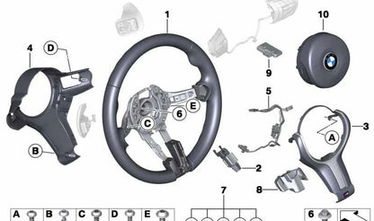 Volante deportivo M en cuero OEM 32307851518 para BMW F45, F46, F48, F39. Compatible con motores diésel y gasolina. Ideal para mejorar estética y agarre. Original BMW.