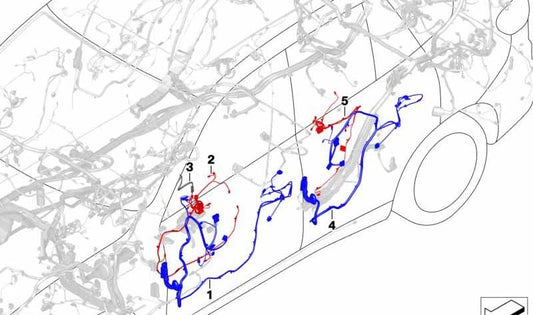 Mazo de cables para panel de puerta lado conductor OEM 61129439918 para BMW G06, F96. Original BMW.