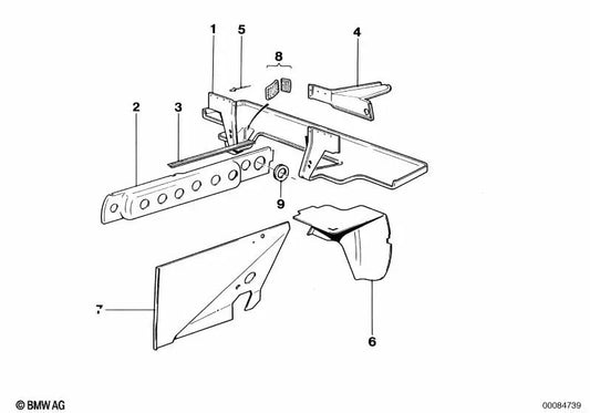 Divisória direita para BMW F30, F31, F34, F80 (OEM 41132165098). BMW originais.