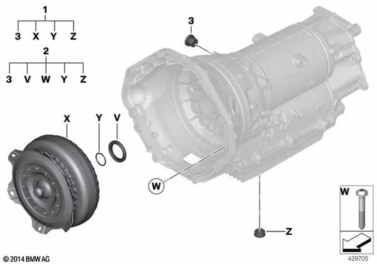 Torque Converter Repair Kit for BMW F90, F90N, G11N, G12N, F91, F92, F93, G14, G15, G16, F95, F96 (OEM 24008092530). Original BMW.