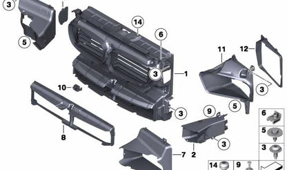Conducto de aire OEM 51748052499 para BMW F10, F11. Recambio original BMW.