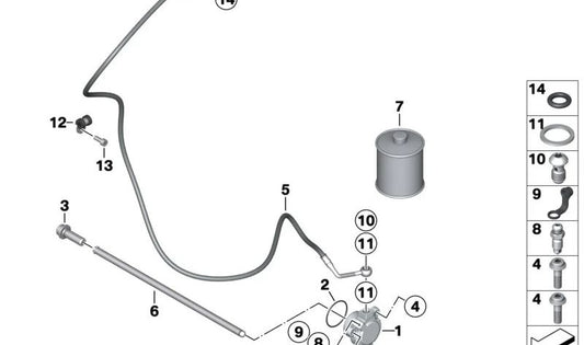 Anillo obturador toroidal OEM 21528524695 para motos BMW K1600GT, K1600GTL, K1600 Bagger. Original BMW Motorrad.