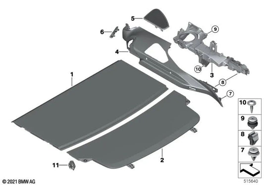 Bandeja de armazenamento frontal para BMW G32, G32N (OEM 51477474550). BMW original