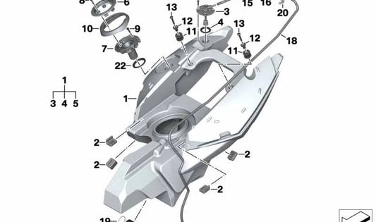 Elemento de goma OEM 16117706736 para BMW Motorrad F 700 GS, F 800 S, F 800 ST, F 650 GS... y más. Original BMW Motorrad.