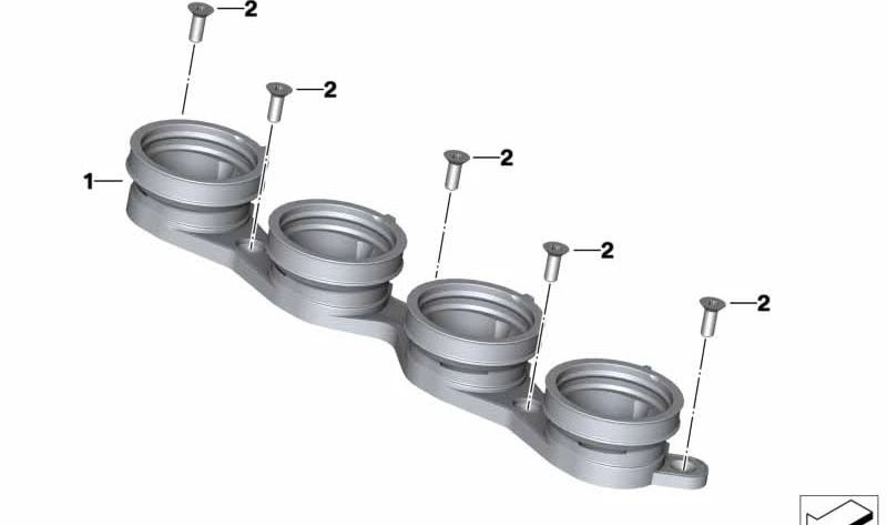 Tubuladura de aspiración OEM 11618355687 para motos BMW S 1000 R, S 1000 RR, S 1000 XR, M 1000 R, M 1000 RR, M 1000 XR. Original BMW Motorrad.