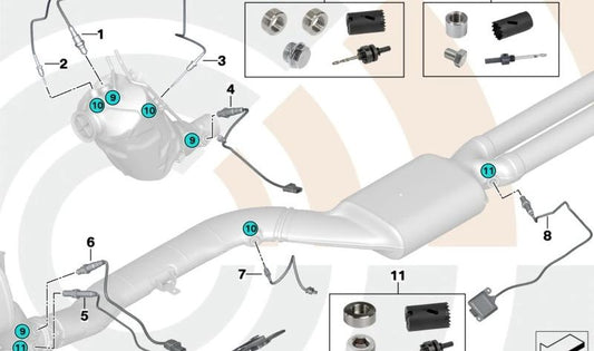 NOX -Sensor für BMW G42, G20, G20N, G21, G21N, G28, G31, G31N, G32, G32N, G01, G01N, G02, G02N, G32, G32, G32 (OEM 1362859453). Original BMW