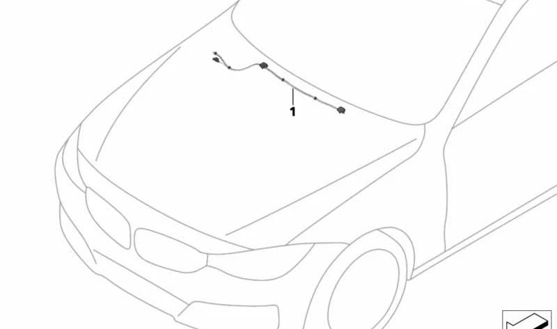 Cadena de toberas limpiaparabrisas OEM 61667339580 para BMW F34, F34N. Original BMW.