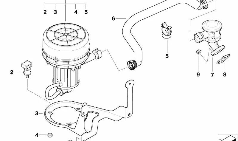 Manguera de presión OEM 11727556956 para BMW E60, E61. Original BMW.