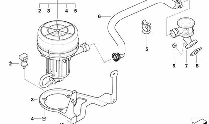 Manguera de presión OEM 11727556956 para BMW E60, E61. Original BMW.