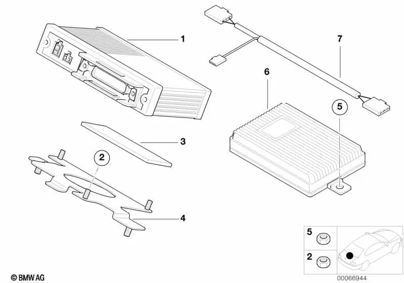 Supporto dell'unità di controllo manuale per BMW Z8 E52 (OEM 84136906339). BMW originale