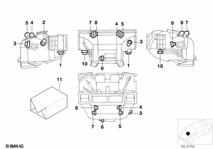 Accionador regulador de chapaleta de distribución derecha OEM 64116939407 para BMW Serie 7 E38. Original BMW.