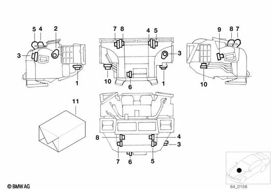 Atuador da válvula de estratificação direita para BMW 7 E38 Series (OEM 64116939407). BMW original