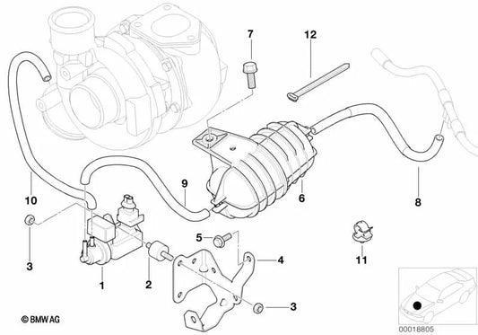 BMW Support 3 E46 Series (OEM 11657785498). BMW d'origine