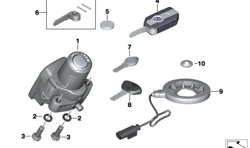 Anillo de seguridad axial 9,5x2,7mm OEM 07149111205 para BMW Motorrad R 1200 GS (RK50,RK51), R 1250 GS (RK50,RK51), R 1250 R (RK53). Original BMW Motorrad.
