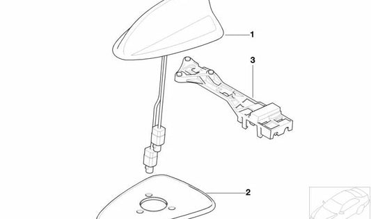 GPS Antenna and Multiband Telephone OEM 84506916132 for BMW E46. Original BMW spare.