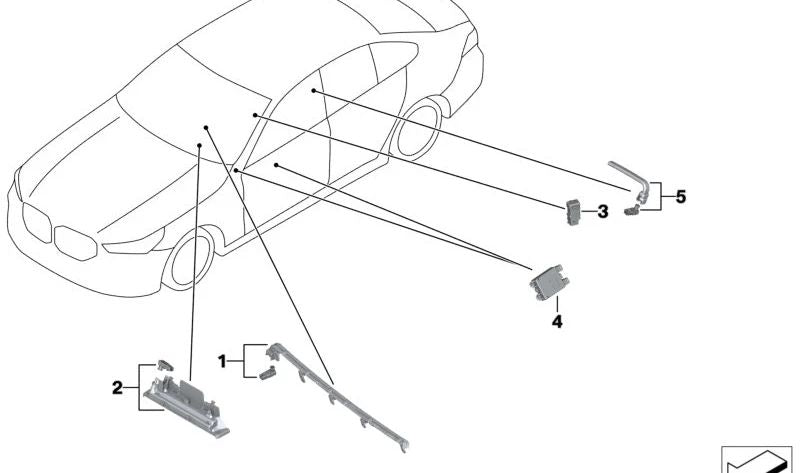 Innenlicht -LED -Modul 63315A53015 für BMW G60, G61, G68, G90, G70, G05, G18, F95, G06, F96, G07, i20. Original BMW.