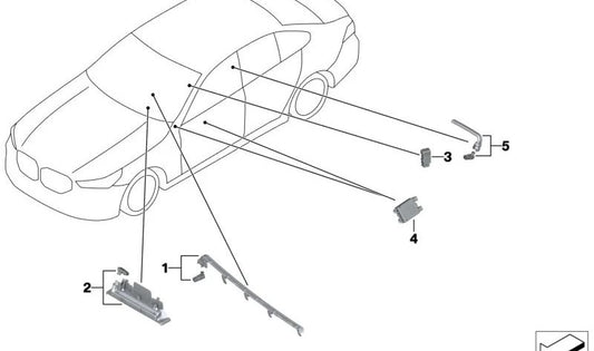 Innenlicht -LED -Modul 63315A53015 für BMW G60, G61, G68, G90, G70, G05, G18, F95, G06, F96, G07, i20. Original BMW.
