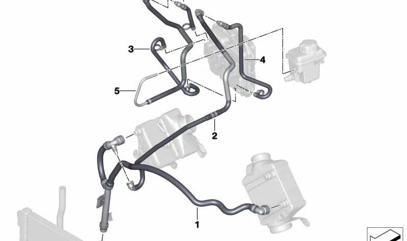 Tubo de entrada para intercooler OEM 17127634259 para BMW F15, F16. Original BMW.