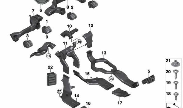 Parrilla de aire fresco derecha OEM 64229305680 para MINI Clubman F54, F54 LCI. Original MINI.
