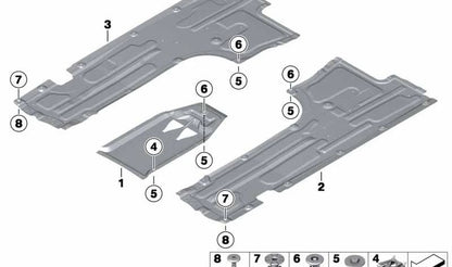 Protector inferior izquierdo OEM 51757276181 para BMW Serie 6 F06, F06N. Pieza original BMW.