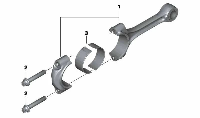 Semicojinete lado tapa rojo OEM 11247710917 para BMW Motorrad K29 R1200S, HP2 Sport. Original BMW Motorrad.