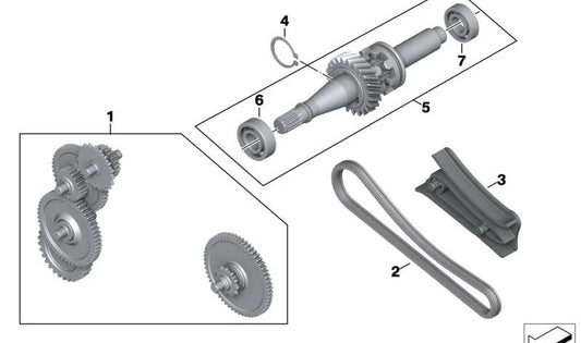 Árbol de salida OEM 23008414036 para motos BMW R 18, R 18 Classic, R 18 B, R 18 Transcontinental. Original BMW Motorrad.